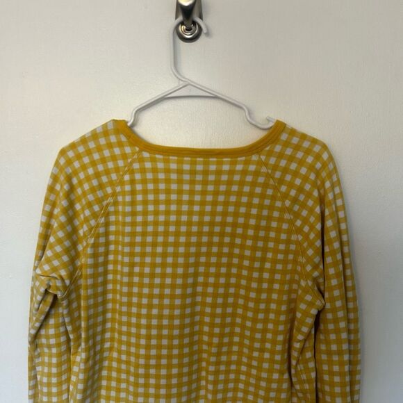 Draper James Yellow White Gingham Pullover Sweater Size M Preppy Classic - Picture 12 of 15